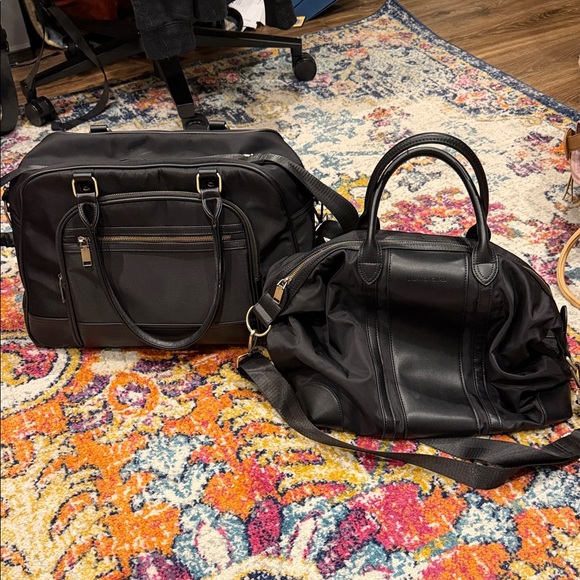 Urban Originals Handbags - Urban Originals Black Vegan Leather and Nylon Travel Bags